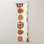 Coussins Longs Motif de fête d'Action de grâce - Turquie, tarte & (Dos (Vertical))
