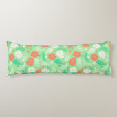 Coussins Longs Motif de feuillage vert et orange (Devant)