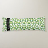 Coussins Longs Motif de feuille, feuilles vertes, votre nom (Dos)
