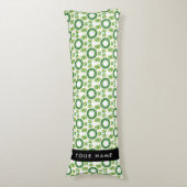 Coussins Longs Motif de feuille, feuilles vertes, votre nom (Devant (Vertical))