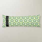 Coussins Longs Motif de feuille, feuilles vertes, votre nom (Devant)