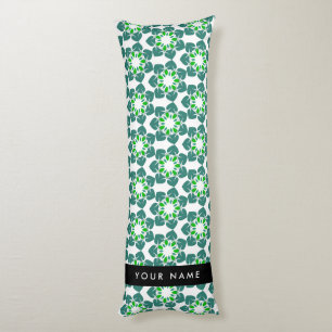 Coussins Longs Motif de feuille, feuilles vertes, votre nom