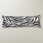 Coussins Longs motif de feuilles à l'aquarelle noir et blanc (Dos)