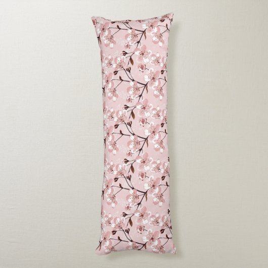 Coussins Longs Motif de fleurs de fleurs de cerisier (Dos (Vertical))