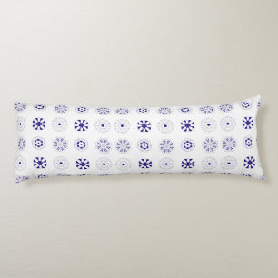 Coussins Longs Motif de fleurs de ligne bleue