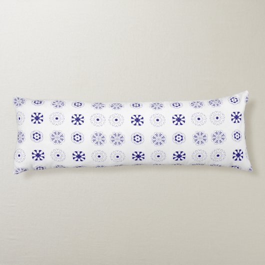 Coussins Longs Motif de fleurs de ligne bleue (Dos)