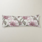 Coussins Longs Motif de fleurs rose amorti de ketmie (Dos)