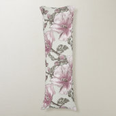 Coussins Longs Motif de fleurs rose amorti de ketmie (Devant (Vertical))