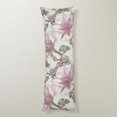 Coussins Longs Motif de fleurs rose amorti de ketmie (Dos (Vertical))