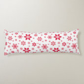 Coussins Longs Motif de flocon de neige, Flammes de neige rouges, (Dos)