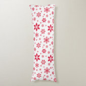 Coussins Longs Motif de flocon de neige, Flammes de neige rouges, (Devant (Vertical))