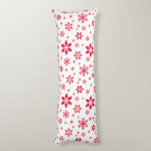 Coussins Longs Motif de flocon de neige, Flammes de neige rouges, (Dos (Vertical))