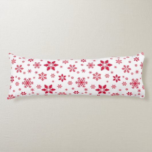 Coussins Longs Motif de flocon de neige, Flammes de neige rouges, (Devant)