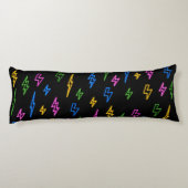 Coussins Longs Motif de foudre Retro Neon des années 80 (Dos)