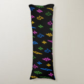 Coussins Longs Motif de foudre Retro Neon des années 80 (Devant (Vertical))