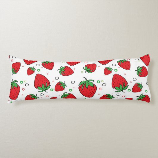Coussins Longs Motif de fraises (Devant)