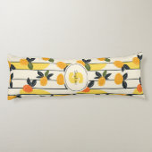 Coussins Longs Motif de fruits d'agrumes avec Feuilles verts (2) (Dos)