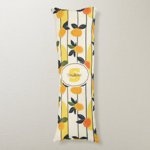 Coussins Longs Motif de fruits d'agrumes avec Feuilles verts (2)