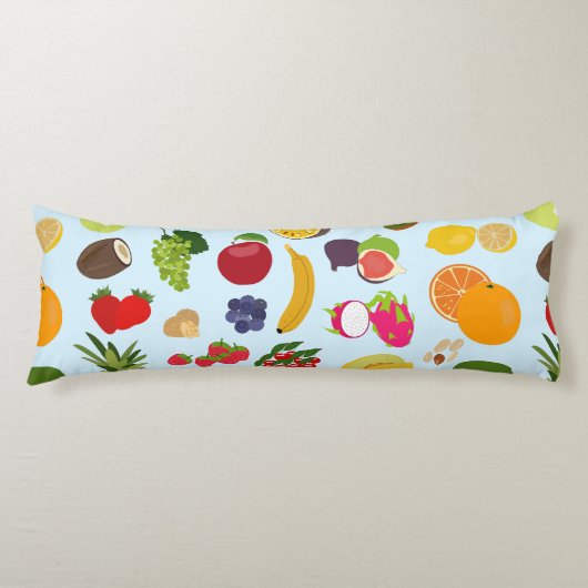 Coussins Longs Motif de fruits d'été coloré (Devant)