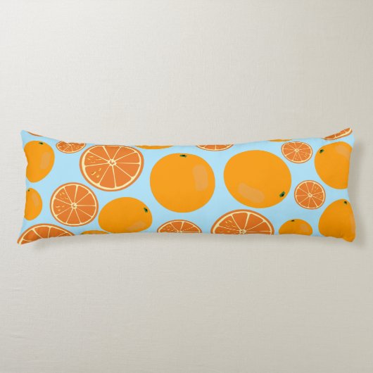Coussins Longs Motif de fruits orange (Devant)