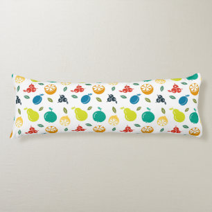 Coussins Longs Motif de fruits, Plum, Orange, Citron, Poire, Pomm