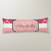 Coussins Longs Motif de girafe rose (Dos)