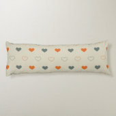 Coussins Longs Motif de grille de cœurs orange et vert (Dos)