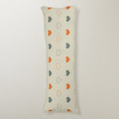 Coussins Longs Motif de grille de cœurs orange et vert (Devant (Vertical))