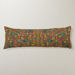Coussins Longs Motif de jardin botanique antique vibrant