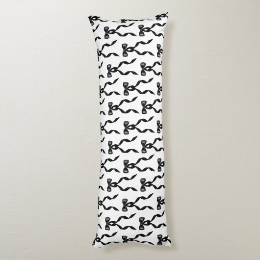 Coussins Longs Motif de la Bow Noir (Dos (Vertical))