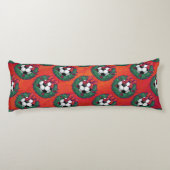 Coussins Longs Motif de la couronne de Noël du bal de football (Dos)