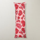 Coussins Longs Motif de la Journée des mères rouges et roses (Dos (Vertical))