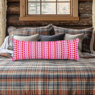 Coussins Longs Motif de la Saint-Valentin Cœurs Fuchsia Rose Roug