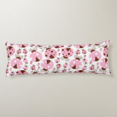 Coussins Longs Motif De Ladybugs, Mignons Ladybugs, Pink Ladybugs (Dos)