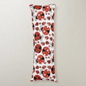 Coussins Longs Motif De Ladybugs, Mignons Ladybugs, Red Ladybugs (Devant (Vertical))