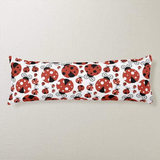 Coussins Longs Motif De Ladybugs, Mignons Ladybugs, Red Ladybugs (Devant)
