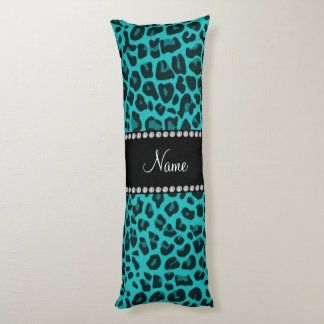 Coussins Longs motif de léopard turquoise