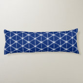 Coussins Longs Motif de lignes Shibori bleu et blanc (Dos)