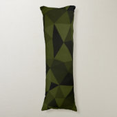 Coussins Longs Motif de maille géométrique noir vert foncé de l'a (Devant (Vertical))