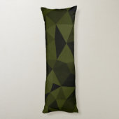 Coussins Longs Motif de maille géométrique noir vert foncé de l'a (Dos (Vertical))