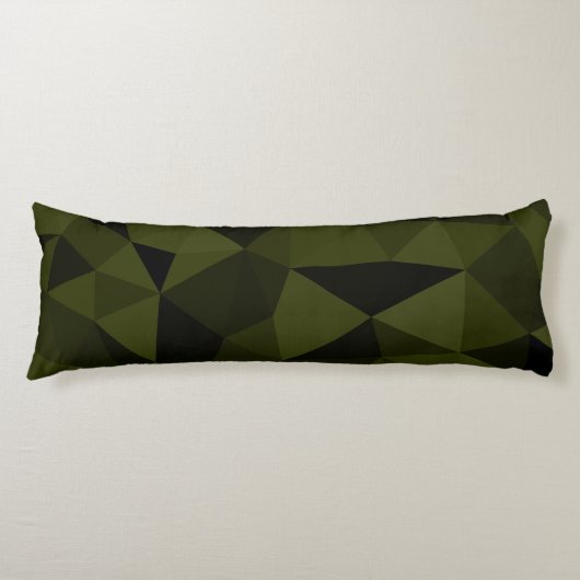 Coussins Longs Motif de maille géométrique noir vert foncé de l'a (Devant)