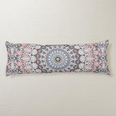 Coussins Longs Motif de mandala rose gris et blanc (Dos)