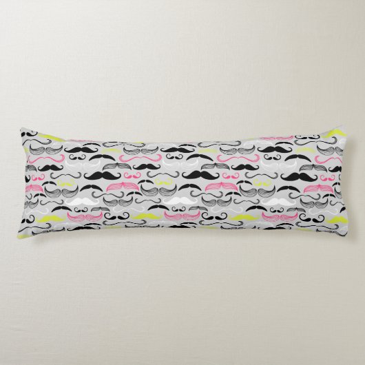 Coussins Longs Motif de moustache, rétro style (Devant)