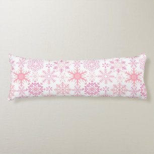 Coussins Longs Motif de neige rose