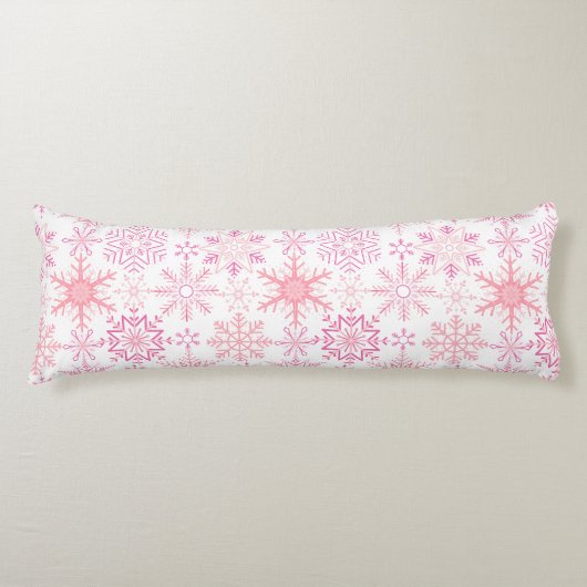 Coussins Longs Motif de neige rose (Devant)
