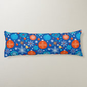 Coussins Longs Motif de Noël bleu (Dos)