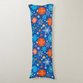 Coussins Longs Motif de Noël bleu (Devant (Vertical))
