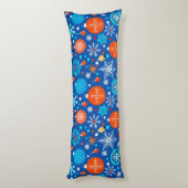 Coussins Longs Motif de Noël bleu (Dos (Vertical))