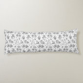 Coussins Longs Motif de Noël noir bleu Doodle (Dos)