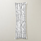 Coussins Longs motif de notes de musique (Dos (Vertical))
